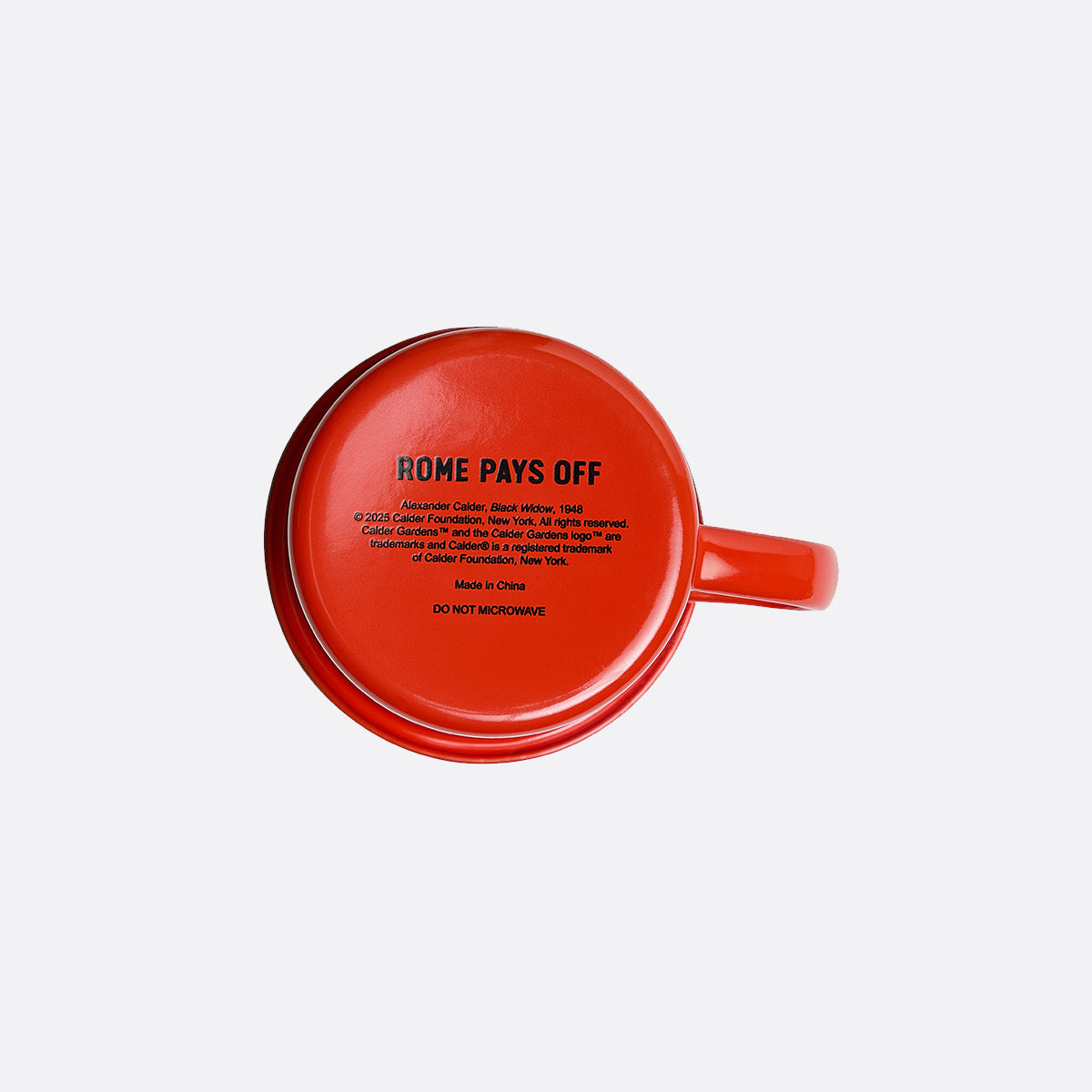 Calder "Black Widow" enamel mug