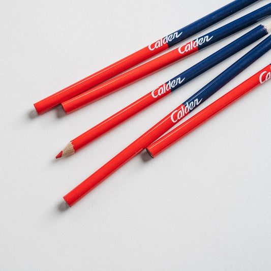 Red and blue drafting pencil