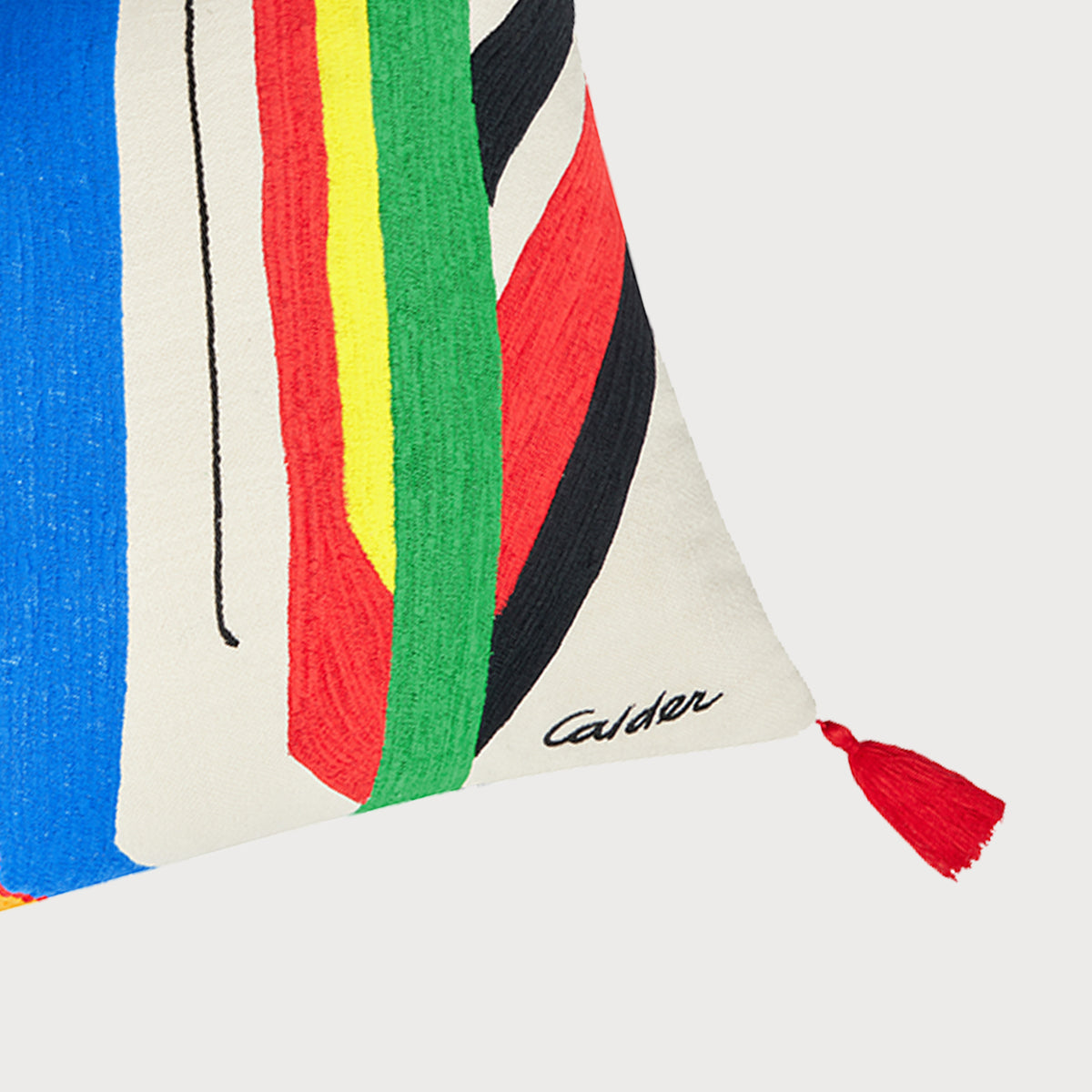 Calder "The Green Stripe" embroidered pillow