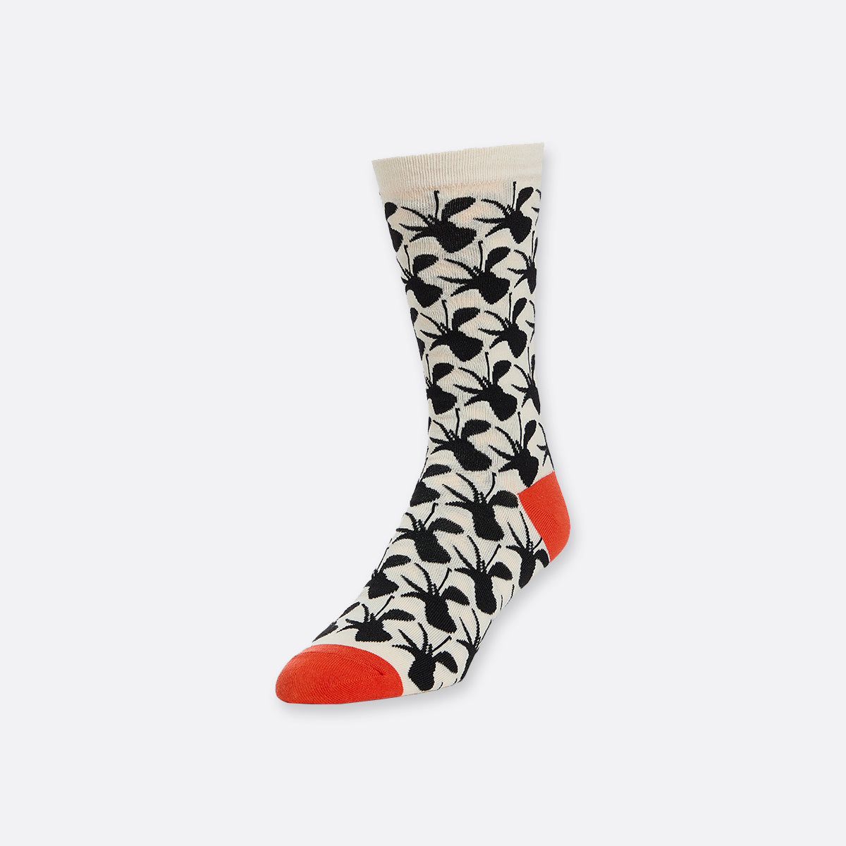 "Stabile with Many Leaves" socks, antique white
