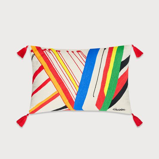 Calder "The Green Stripe" embroidered pillow